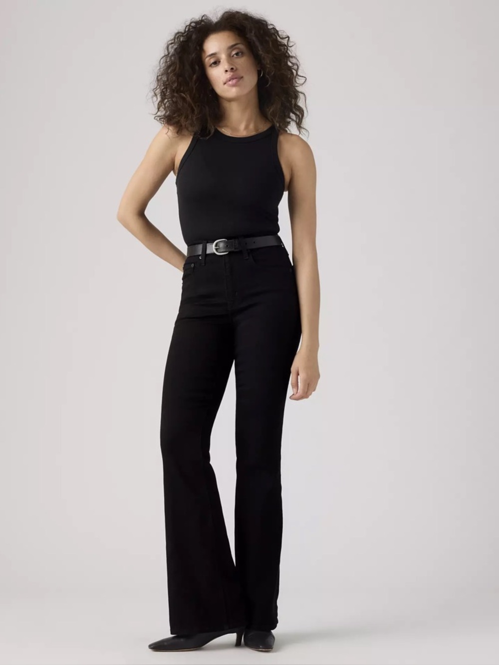 Levis 726 High Waisted Flare Jeans Black Stretch Denim SZ 31x32 NEW